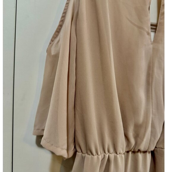 H&M Beige Cold Shoulder Dress – Size 12 - Picture 6 of 7